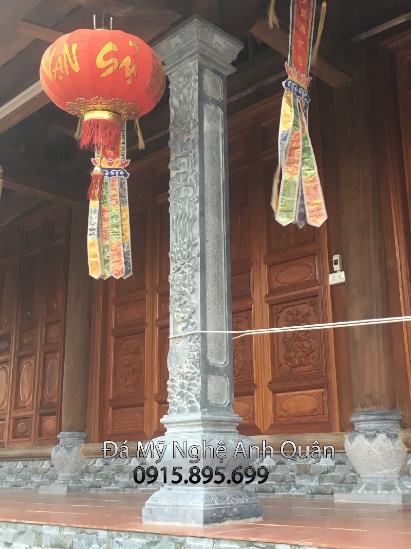 Làm cột đá, cột đá nhà thờ ở Ninh Vân, Hoa Lư, Ninh Bình