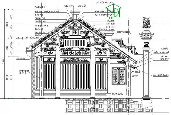 Bức thuận nhà gỗ cổ truyền