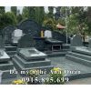 Mẫu Lăng Mộ đá granite kết hợp với đá xanh rêu cao cấp Thanh Hóa khang trang và tâm linh.