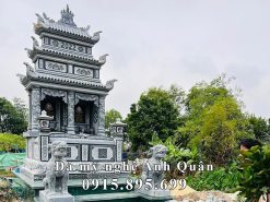 Mẫu Lăng Mộ đá đôi 3 mái đẹp Anh Quân tại Ninh Bình.