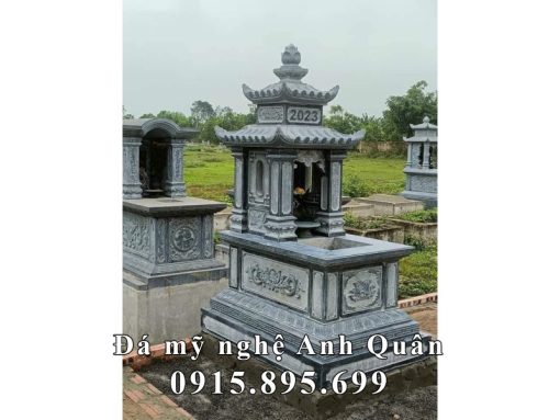 Mẫu Mộ hai mái đơn bằng đá xanh rêu Thanh Hóa chất lượng.