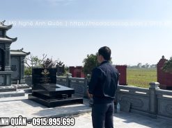 Xây Lăng Mộ đá granite đẹp, sang trọng tại khu lăng mộ đá gia đình.