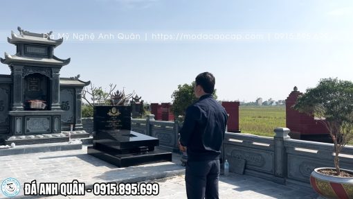 Xây Lăng Mộ đá granite đẹp, sang trọng tại khu lăng mộ đá gia đình.