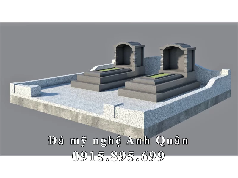 Lăng Mộ đá đơn 1 mái đẹp bằng đá granite cao cấp.