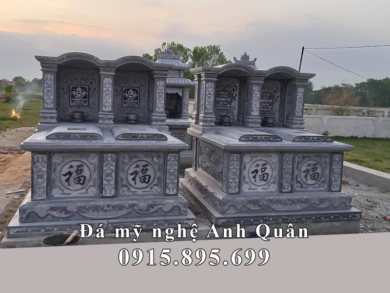 Mẫu Mộ đá đôi chữ Phúc đẹp tại Hà Nội 2023